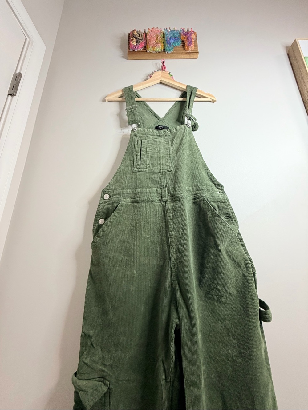 Forever 21 Olive Green Corduroy Women's Overalls - Picture 3 of 5